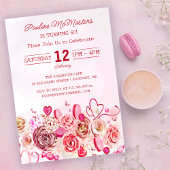 Roze Rose Swirly Heart Valentijns 60e geboortedag Kaart