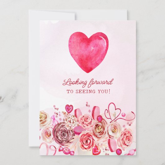 Roze Rose Swirly Heart Valentijns 60e geboortedag Kaart (Achterkant)