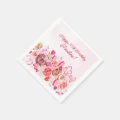 Roze Rose Swirly Heart Valentijns 70e geboortedag Servet (Hoek)