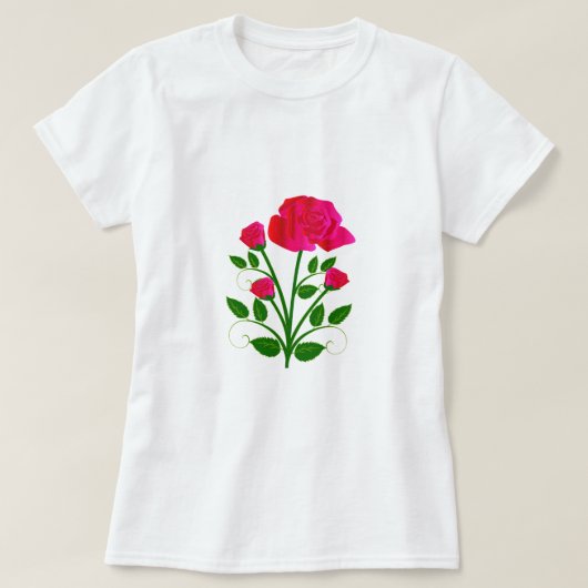 Roze Rose T-Shirt (Design voorkant)