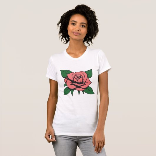 Roze Rose T-shirt (Voorkant volledig)