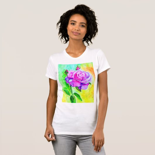 Roze Rose T-Shirt (Voorkant volledig)