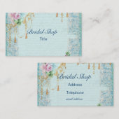 Roze Rose & Tassels Lace Feminine Victoriaans Visitekaartje (Voorkant / Achterkant)