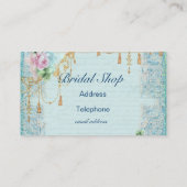 Roze Rose & Tassels Lace Feminine Victoriaans Visitekaartje (Achterkant)