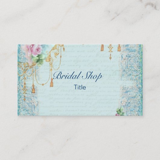 Roze Rose & Tassels Lace Feminine Victoriaans Visitekaartje (Voorkant)