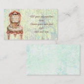 Roze Rose Teacup en Victoriaans stoel Visitekaartje (Voorkant / Achterkant)