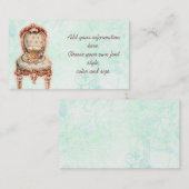 Roze Rose Teacup en Victoriaans stoel Visitekaartje (Voorkant / Achterkant)