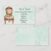 Roze Rose Teacup en Victoriaans stoel Visitekaartje (Voorkant / Achterkant)