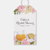 Roze Rose Teacup Vrijgezellenfeest Gift Labels Cadeaulabel (Voorkant)