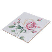 Roze Rose Tegeltje (Zijkant)