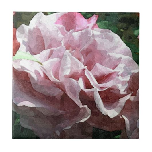 Roze Rose Tegeltje (Voorkant)