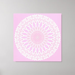 Roze Rose Tristyns Mandala Canvas Afdruk