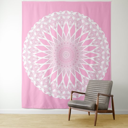 Roze Rose Tristyns Mandala Wandkleed (In situ)