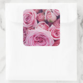 Roze Rose Trouwstickers Vierkante Sticker (Tas)