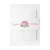 Roze Rose Uitnodiging Belly Bands Uitnodigingen Wikkel (Voorkant Voorbeeld)