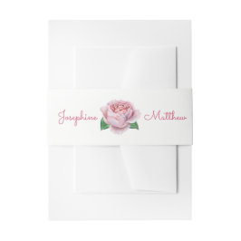 Roze Rose Uitnodiging Belly Bands Uitnodigingen Wikkel