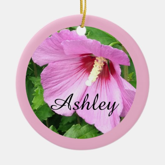  Roze Rose van Sharon Foto gepersonaliseerd Keramisch Ornament (Voorkant)