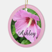  Roze Rose van Sharon Foto gepersonaliseerd Keramisch Ornament (Links)