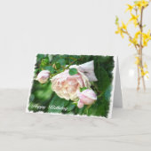 Roze Rose Verjaardag Kaart (met versje) (Gele Bloem)