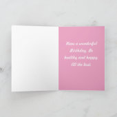 Roze Rose Verjaardag Wenskaart Kaart (Binnen)