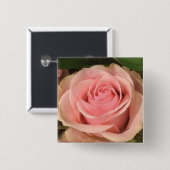 Roze Rose Vierkante Button 5,1 Cm (Voorkant /achterkant)