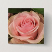 Roze Rose Vierkante Button 5,1 Cm (Voorkant)