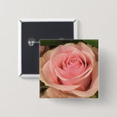 Roze Rose Vierkante Button 5,1 Cm (Voorkant /achterkant)