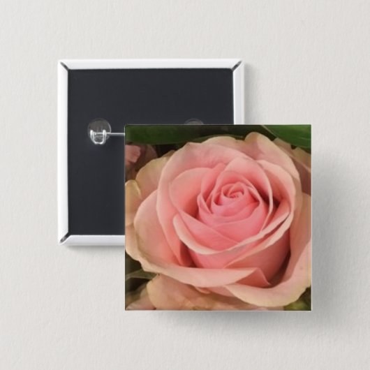 Roze Rose Vierkante Button 5,1 Cm (Voorkant /achterkant)