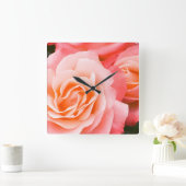 Roze Rose Vierkante Klok (Huis)