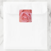 Roze Rose Vierkante Sticker (Tas)