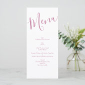 Roze Rose Vintage Wedding Menu (Staand voorkant)