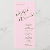 Roze Rose Vintage Wedding Menu (Voorkant)