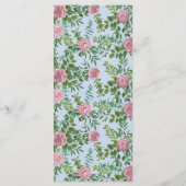 Roze Rose Vintage Wedding Menu (Achterkant)