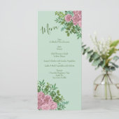 Roze Rose Vintage Wedding Menu (Staand voorkant)