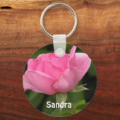 Roze Rose Voeg jouw naam Sleutelhanger toe (Voorkant)