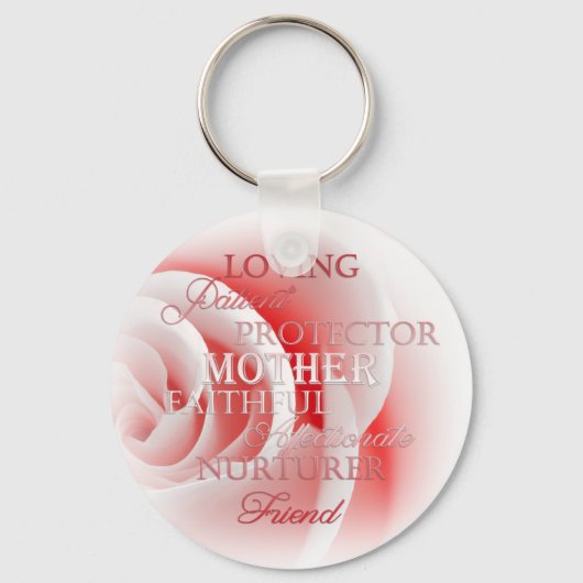 Roze Rose voor mam Sleutelhanger (Voorkant)