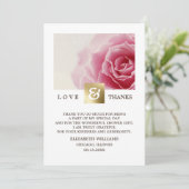 Roze Rose Vrijgezellenfeest Dank u wel fotokaarten Bedankkaart (Staand voorkant)