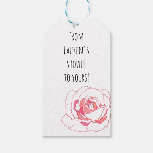 ROZE ROSE VRIJGEZELLENFEEST Gift Labels Cadeaulabel (Voorkant)