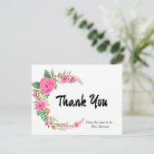 Roze Rose Vrijgezellenfeest - Hartelijk dank Kaart (Staand voorkant)