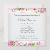 Roze Rose Vrouwen 50ste verjaardagsfeest Kaart (Achterkant)