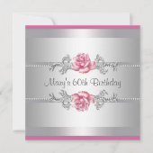 Roze Rose Vrouwen Verjaardagsfeest Kaart (Voorkant)