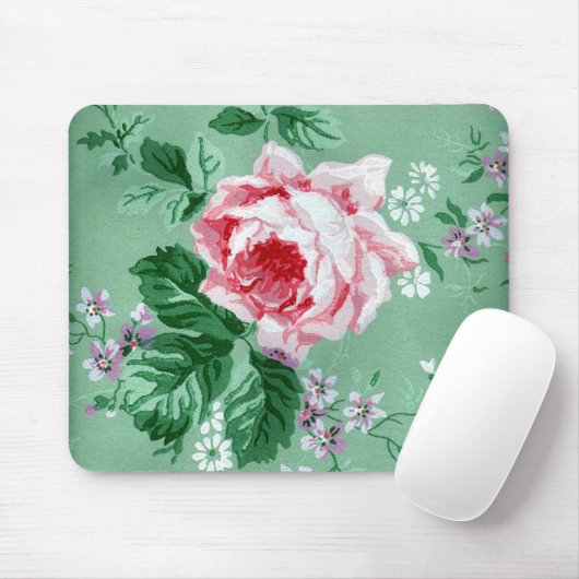 Roze Rose  Wallpaper Mousepad Muismat (Met muis)