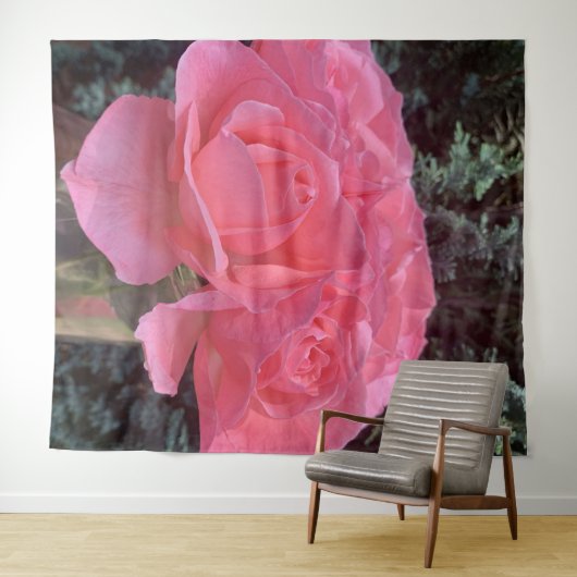 Roze Rose Wandkleed (In Situ (horizontaal))