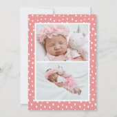 Roze Rose Watermelon | Modern Elegant Floral Birth Aankondiging (Achterkant)