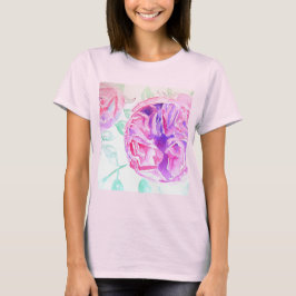 Roze Rose Waterverf bloemen Rozen T Shirt