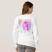 Roze Rose Waterverf bloemen Rozen T Shirt (Achterkant volledig)