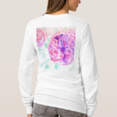Roze Rose Waterverf bloemen Rozen T Shirt (Achterkant)