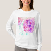 Roze Rose Waterverf bloemen Rozen T Shirt (Voorkant)