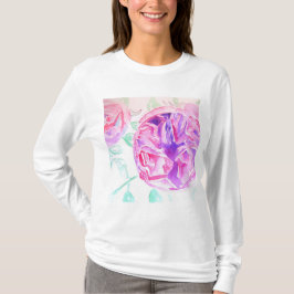 Roze Rose Waterverf bloemen Rozen T Shirt