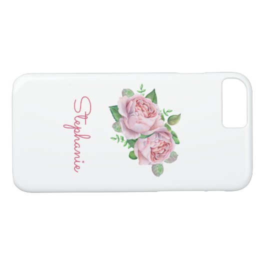 Roze Rose  Waterverf Case-Mate iPhone Case (Achterkant (Horizontaal))